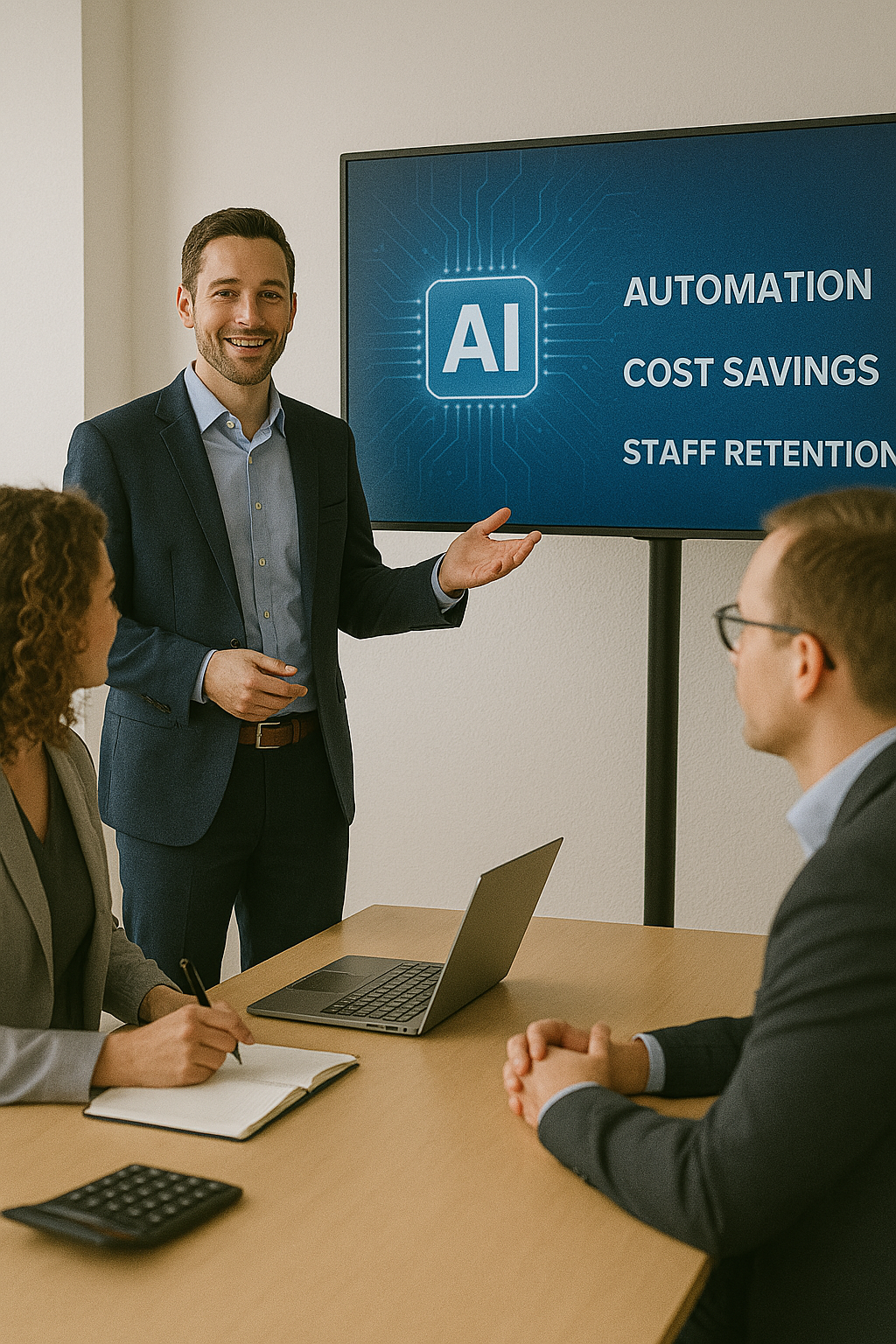 Accounting professional presenting