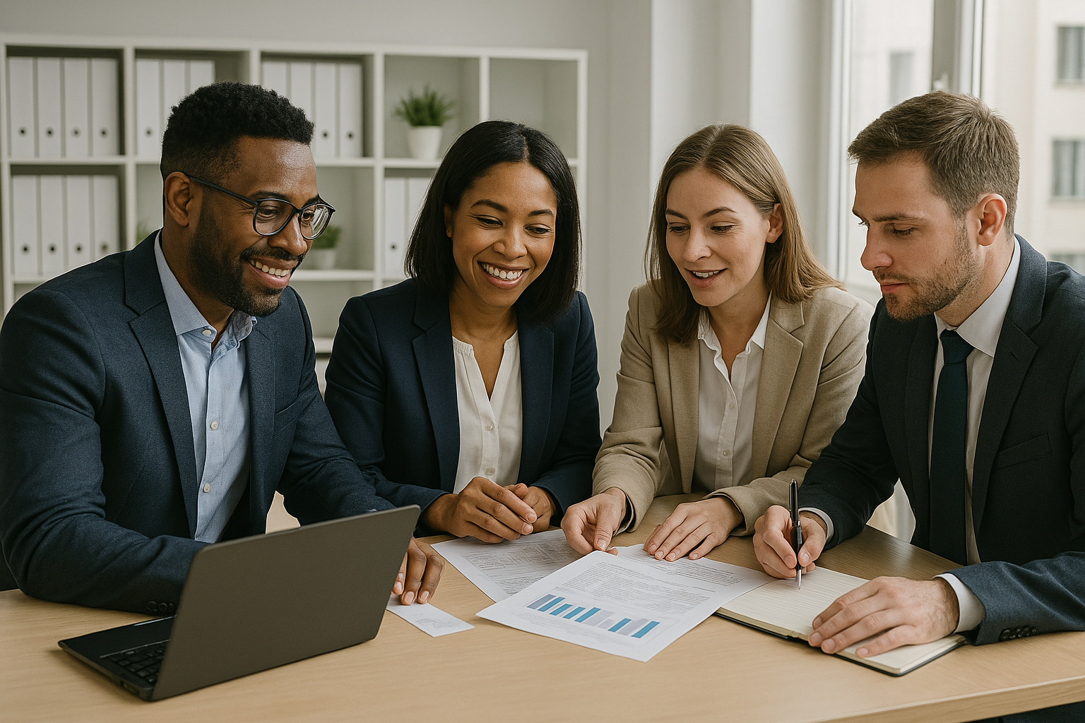 Accounting professionals collaborating