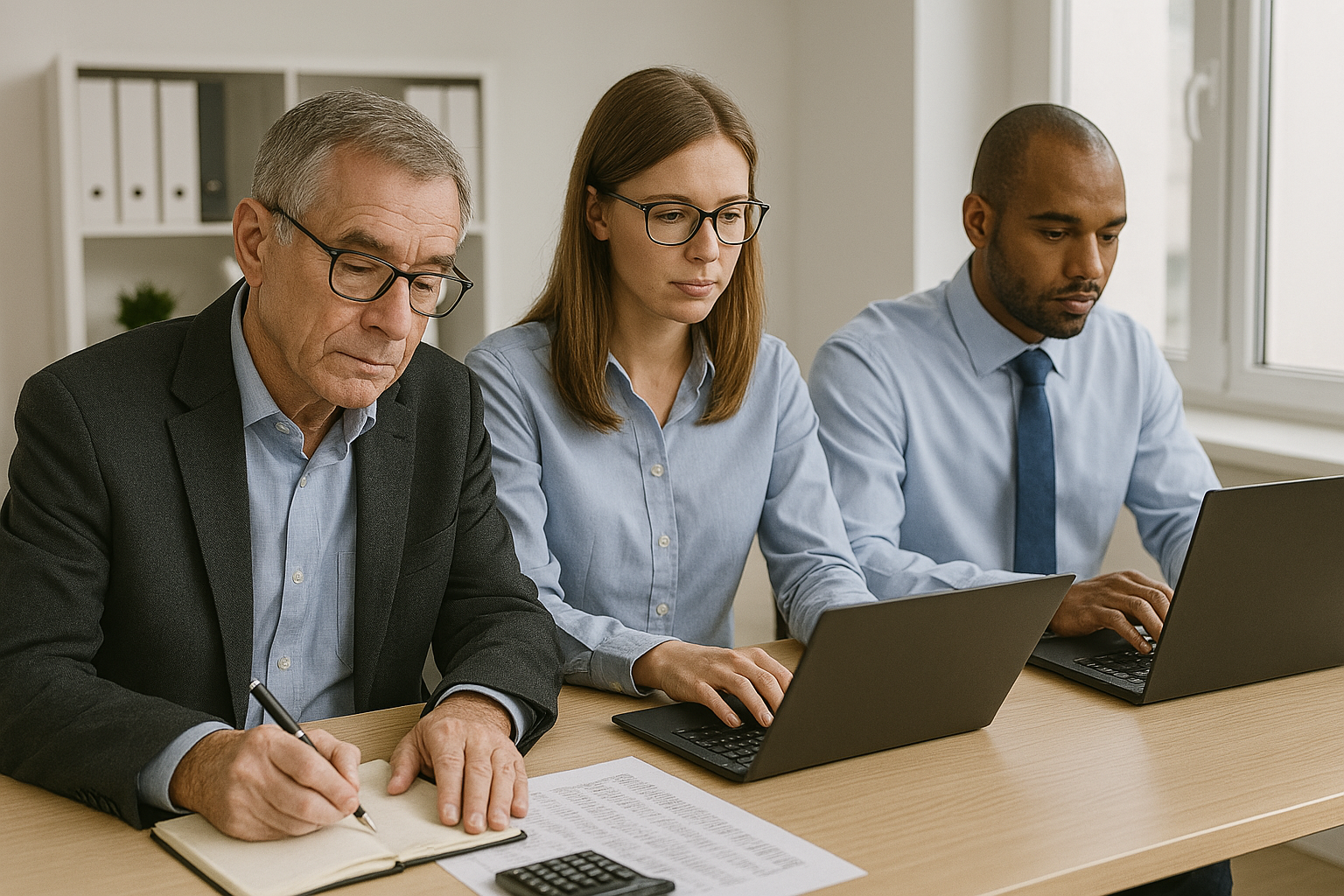 Accounting team collaborating